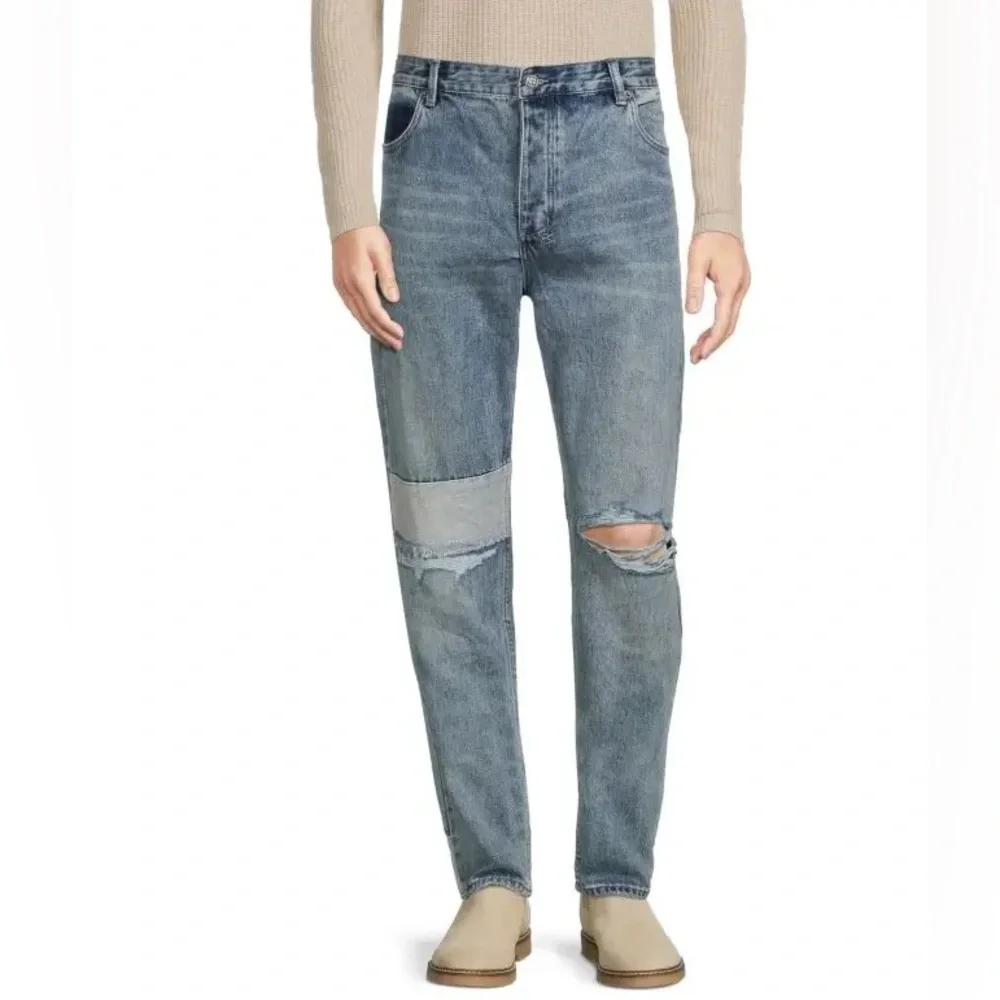 KSUBI Chitch Retrorade Thrashed Blue Slim Straight Tapered Distressed 31x33
